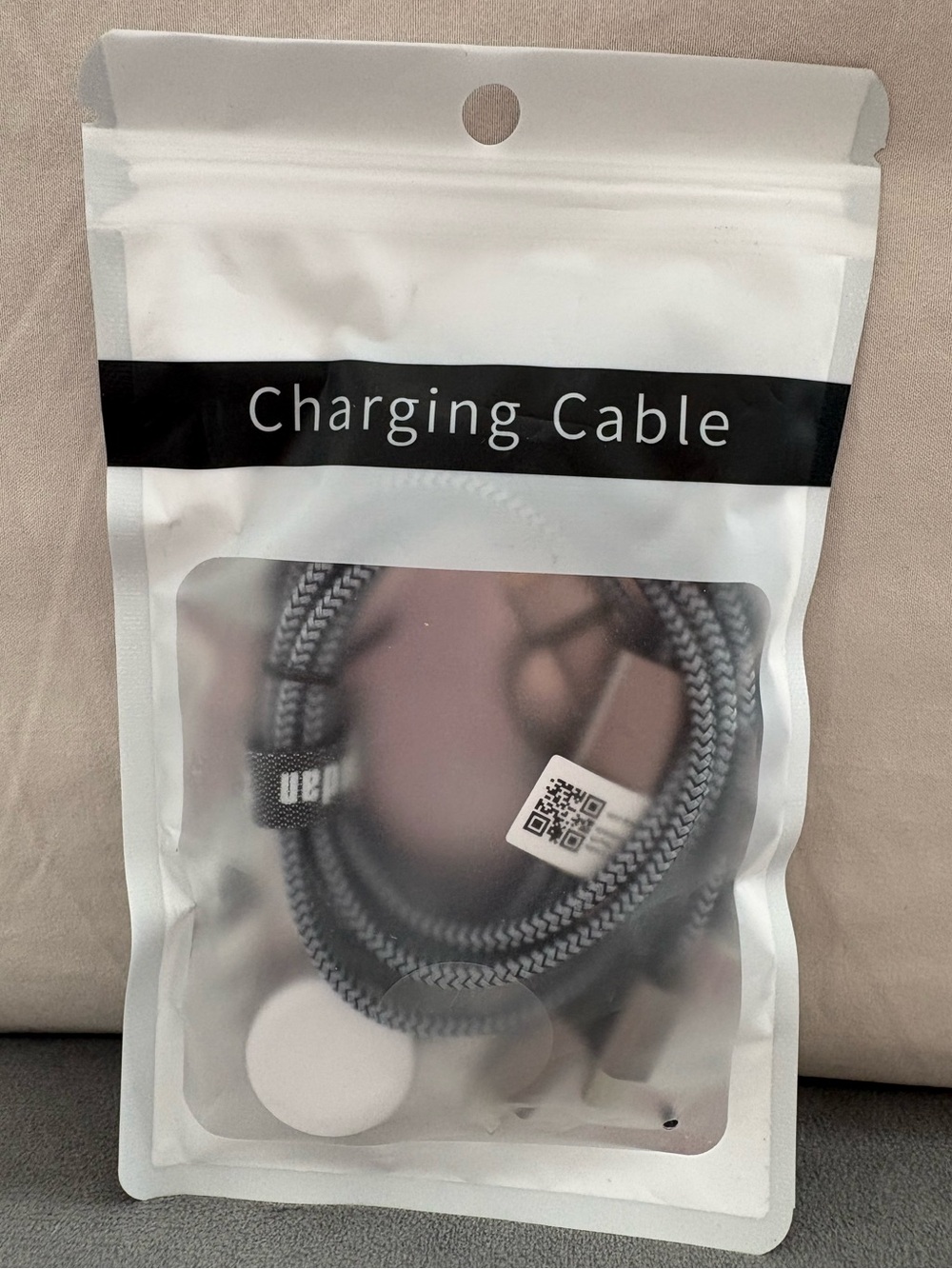 Gray Braided Charging Cable - Compatible Cell Phone Accessory